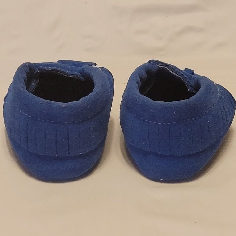 Romirus Blue Moccasins infant Toddler Baby Crib Shoe Size 1 - Picture 7 of 10